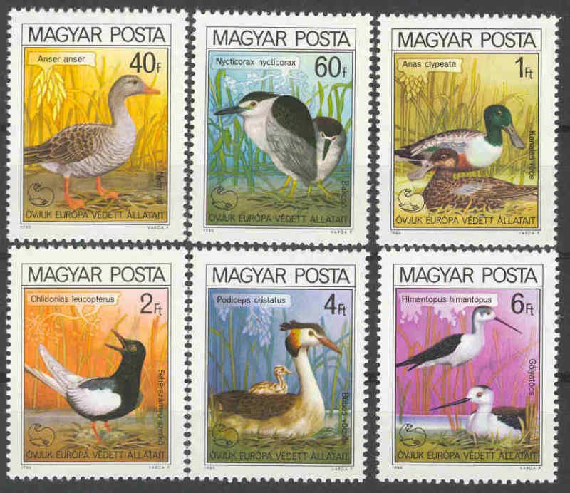 1980 Hungary 3451-3456 Protected birds 5,00 €