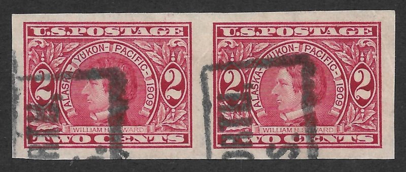 Doyle's_Stamps: Gem 1909 Used Imperforate Pair of 2c W.H. Seward Stamps