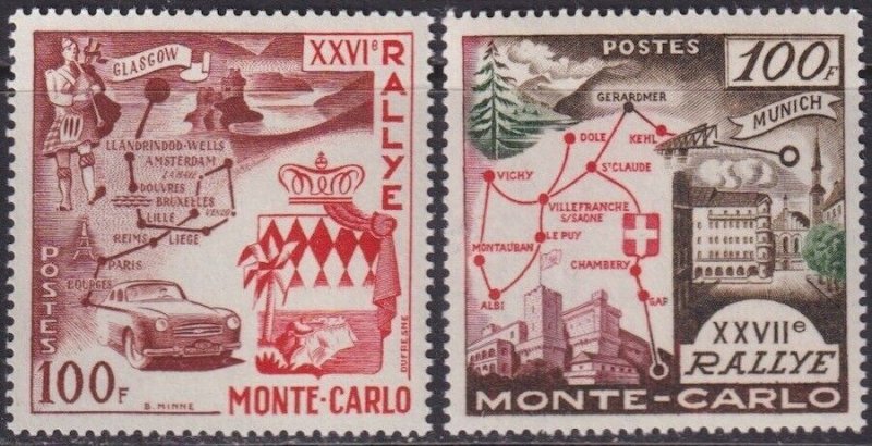 MONACO Sc # 365,411 SINGLE  VALUES - 26th & 27th MONTE CARLO AUTOMOBILE RALLY