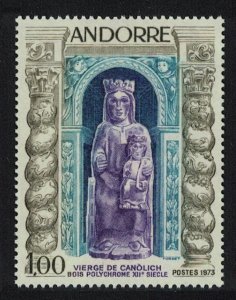 Andorra Fr. Virgin of Canolich Wood carving 1973 MNH SC#221 SG#F247 MI#249