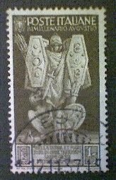 Stamps, Italy, Scott #377,, used(o), 1937, Augustus, War Trophies, 15cts