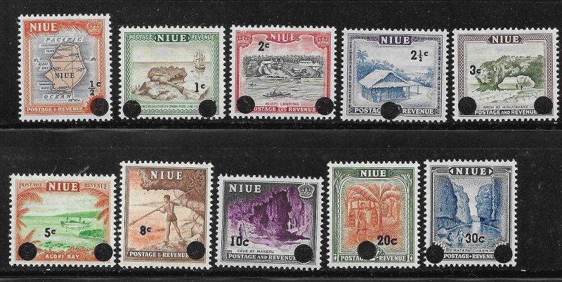 Niue 1967 Surcharged Definitive Sc 106-115 MNH A693