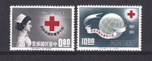 RO China- Taiwan 1963 Centenary of International Red Cross (2v Cpt) MNH CV$18