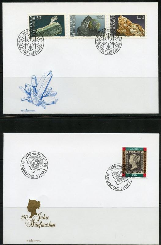 LIECHTENSTEIN LOT IV  OF 24  LATE DATE FIRST DAY COVERS 