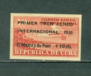 CUBA 1935 AIR #C17  IMPERF.  OVPT.  MINT NO THINS...$40.00