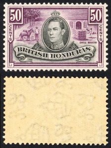 British Honduras SG158 1938 50c m/m cat 40 pounds