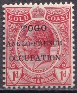 Togo 67 (mnh) 1p George V, scarlet, ovptd ...Anglo-French Occupation (1915)