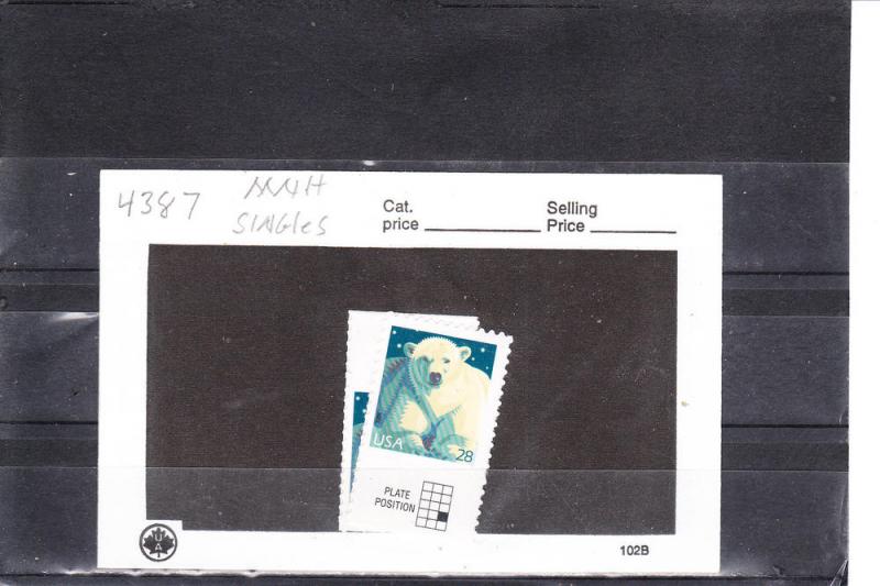 SC# 4387 / Polar Bear, Post Card Rate / Single Stamp / MNH