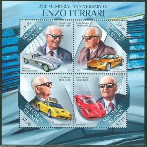 SOLOMON ISLANDS  2013  25th MEMORIAL ANNIVERSARY ENZO FERRARI  SHEET MINT NH