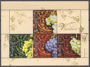 2005 Romania 5939-5942/B356 Fruit - Grapes 6,40 €