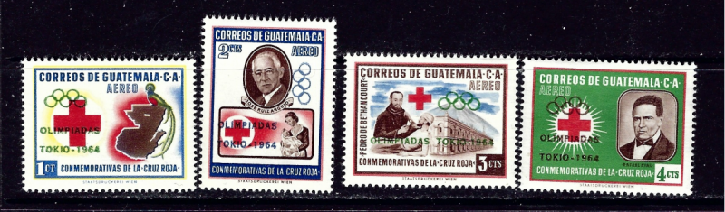 Guatemala C283-86 MNH 1964 Olympics Overprint set