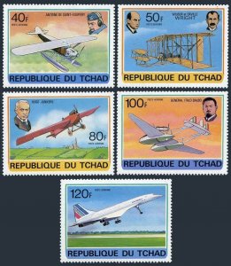 Chad C232-C236,C237,MNH.Michel 823-827,Bl.72. History of Aviation,1978.