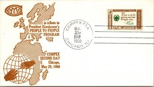 US SPECIAL EVENT CACHETED COVER COMPEX SECOND DAY MAY 29 1960 CHICAGO