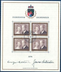 Liechtenstein 1974 Royal Family High Value Mi. 614 Sheet Used ( Vaduz )