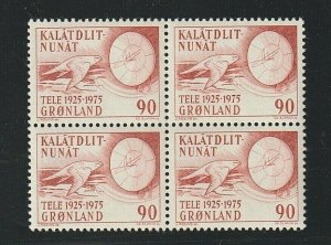 EDSROOM-7407 Greenland 100 MNH 1975 Complete Block of 4 Telecommunications