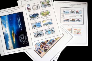 COLOR PRINTED TAAF: FRENCH ANTARCTICA 1955-2010 STAMP ALBUM PAGES (104 il.pages)