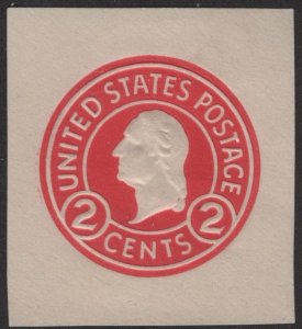 SC#U429e 2¢ Washington Cut Square (1916) Unused