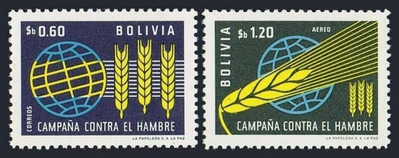 Bolivia 471,C249 block/4,MLH/MNH.Michel 696-697. FAO 1963.Freedom from Hunger.