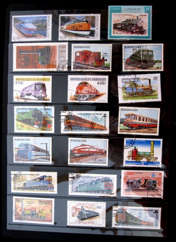 WORLDWIDE - TOPICAL STAMPS - 100 TRAINS