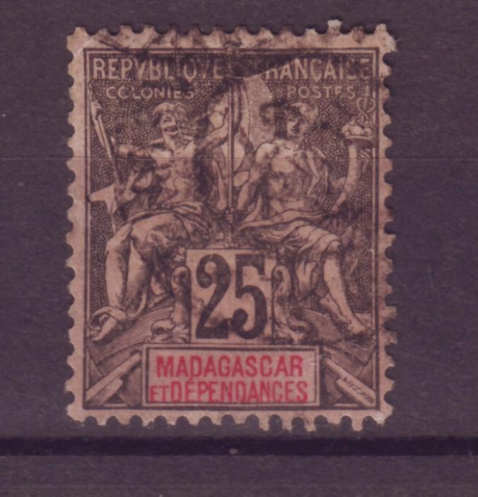 J17677 JLstamps 1896-06 madagascar used #38 the colony