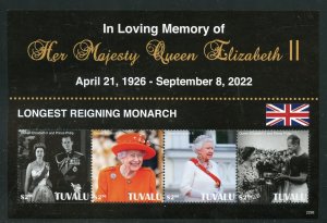 TUVALU  2023 QUEEN ELIZABETH II MEMORIAL LONGEST REIGNING MONARCH SHEET MINT NH