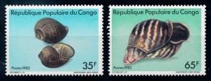 [66016] Congo Brazzaville 1982 Marine Life Seashells  MLH