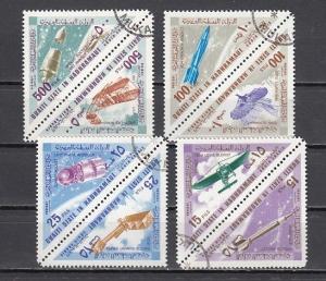 Aden-Quaiti, Mi cat. 214-221 A. Airplanes & Rockets Triangles. Canceled.