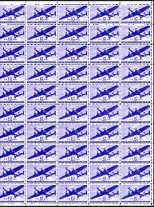 C27 MNH pane 10¢ Transport Plane - no per item S&H fee