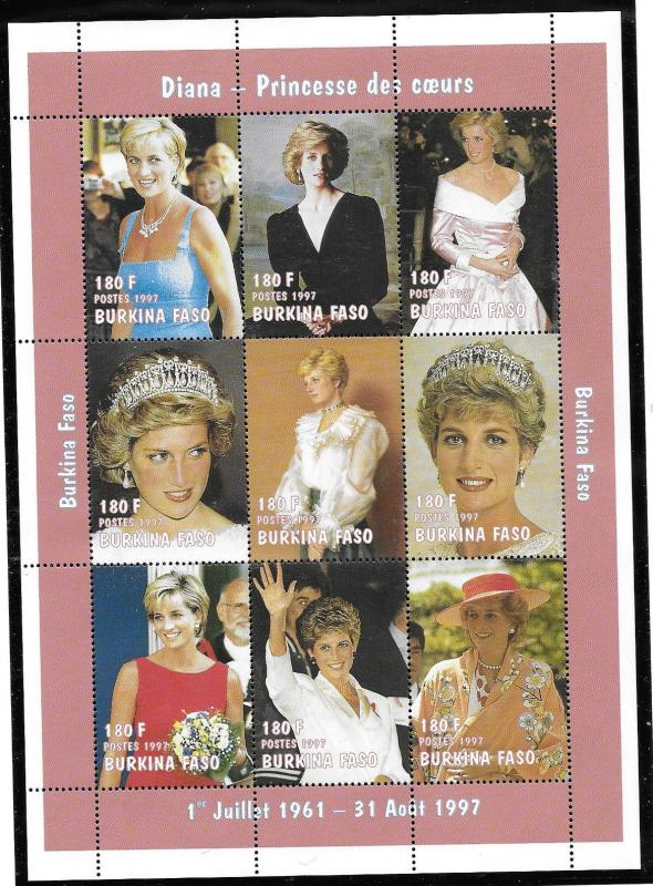 Burkina Faso Scott 1090K  MNH  Princess Diana