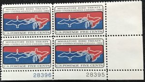 US #1306 MNH Plate Block of 4 LR Migratory Bird Treaty SCV $1.00 L23