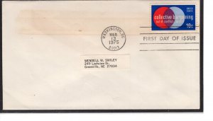 US  FDC 1558,  Collective Bargaining, out of Conflict...Accord stamp ... 7504180