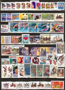 U.S. Used Commemoratives All From 1992 - 67 Stamps