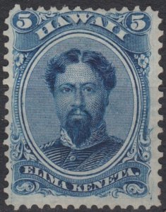 Hawaii 1890 Sc52c 5c Blue Unused MNG