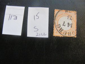 GERMANY 1872 USED SIGNED ZILL MI. 15 XF 250 EUROS (113)