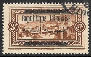 LEBANON 1928 3p Pictorial w Wrong Font Last e in Libanaise Sc 91 var VFU