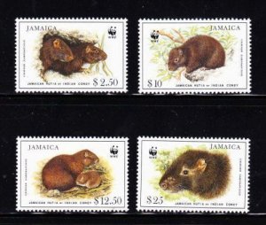 Album Treasures  Jamaica  Scott # 857-860  World Wildlife Fund Set Mint NH