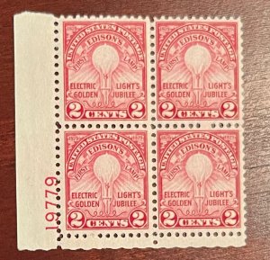 Scott #655 Plate Block VF MNH