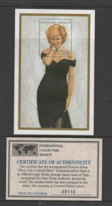 TOGO #1803 1997 PRINCESS DIANA MINT VF NH O.G S/S W/CERT.