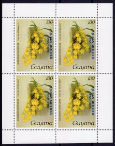 Guyana 1985  ORCHIDS - QUEEN MOTHER Sheetlet (4) MNH