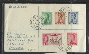 FIJI ISLANDS COVER (PP0305B) 1968 QEII 1/D+1D+D+2 1/2D+10D REG SIGATOKA TO UK 