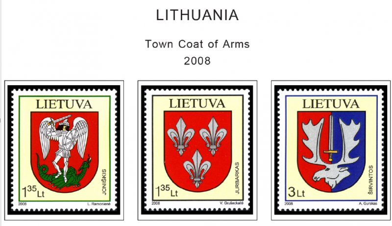 COLOR PRINTED LITHUANIA 1990-2019 STAMP ALBUM PAGES (103 illustrated pages)