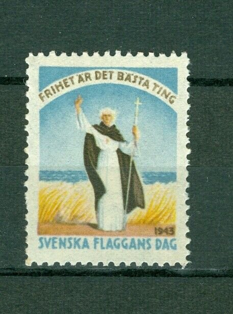 Sweden Poster Stamp Mnh.1943. National Day June 6. Swedish Flag,