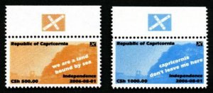 REPUBLIC OF CAPRICORNIA - 2006 - Independence - Perf 2v Set -M N H-Private Issue