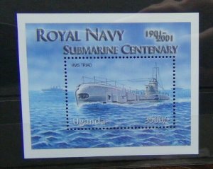 Uganda 2001 Centenary of Royal Navy Submarine Service Miniature Sheet MM