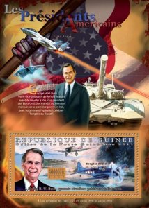 GUINEA - 2011 - US Presidents, G W H Bush - Perf Souv Sheet - Mint Never Hinged