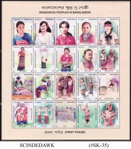 BANGLADESH - 2010 INDIGENOUS PEOPLE IN BANGLADESH - MIN. SHEET MINT NH