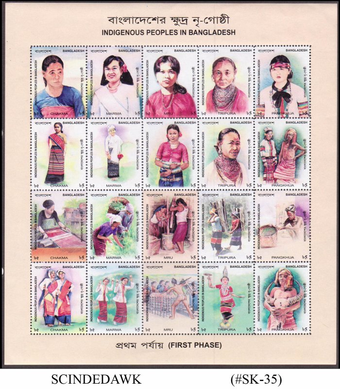 BANGLADESH - 2010 INDIGENOUS PEOPLE IN BANGLADESH - MIN. SHEET MINT NH