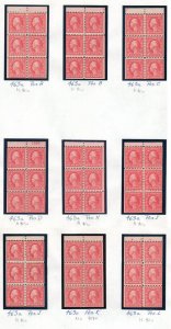 MOMEN: US STAMPS #463a 9 BOOKLET PANES MINT OG 1NH/8H CAT. $1,100 LOT #79931*