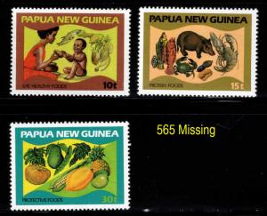 PNG Papua New Guinea Scott 562-364 MNH** Nutrition short set 3/4