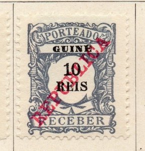 Portuguese Guinea 1911 Early Issue Fine Mint Hinged 10r. Republica Optd 080716